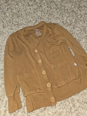 Kyte baby Toddler Mustard Button-Front Cardigan Sweater